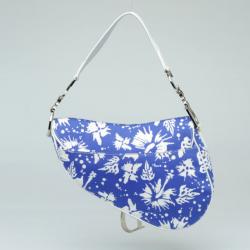 Pre Owned Dior Flower Print Saddle Bag
