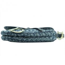 Pre Owned Dior Blue Denim Saddle Bag