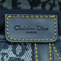 Pre Owned Dior Blue Denim Saddle Bag