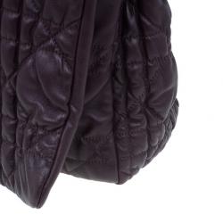 مملوكة مسبقًا Dior Purple Lambskin Large Cannage Quilted Flap Shoulder Bag