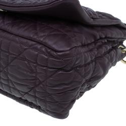 مملوكة مسبقًا Dior Purple Lambskin Large Cannage Quilted Flap Shoulder Bag