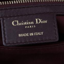 مملوكة مسبقًا Dior Purple Lambskin Large Cannage Quilted Flap Shoulder Bag