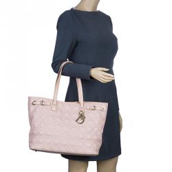 Pre Owned حقيبة ديور باناريا شوبر كانفاس وردي مقوى متوسطة