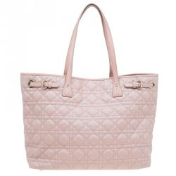 Pre Owned حقيبة ديور باناريا شوبر كانفاس وردي مقوى متوسطة