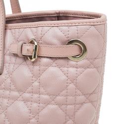 Pre Owned حقيبة ديور باناريا شوبر كانفاس وردي مقوى متوسطة