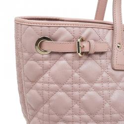 Pre Owned حقيبة ديور باناريا شوبر كانفاس وردي مقوى متوسطة