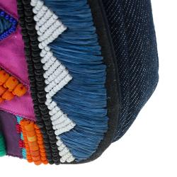 Pre Owned حقيبة كتف ديور ماليس دينيم متعدد الألوان إصدار محدود مشغولة خرز