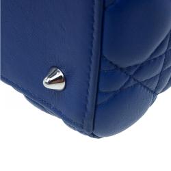 Pre Owned حقيبة ديور ليدي ديور جلد أزرق كحلي متوسطة