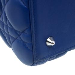 Pre Owned حقيبة ديور ليدي ديور جلد أزرق كحلي متوسطة