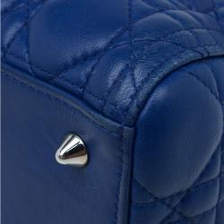 Pre Owned حقيبة ديور ليدي ديور جلد أزرق كحلي متوسطة