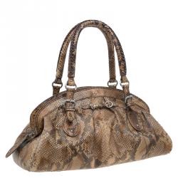Pre Owned Dior Brown Python My Dior Frame Bag