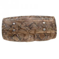 Pre Owned Dior Brown Python My Dior Frame Bag