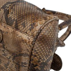 Pre Owned Dior Brown Python My Dior Frame Bag