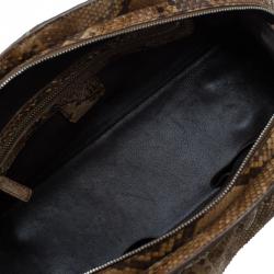 Pre Owned Dior Brown Python My Dior Frame Bag
