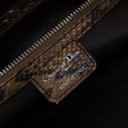 Pre Owned Dior Brown Python My Dior Frame Bag