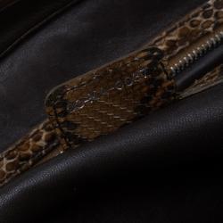 Pre Owned Dior Brown Python My Dior Frame Bag