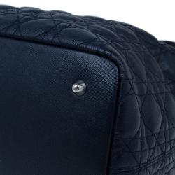 مملوكة مسبقًا حقيبة توت ديور ’باناريا’ مغطاة بالكا نفاس الكحلي متوسطة