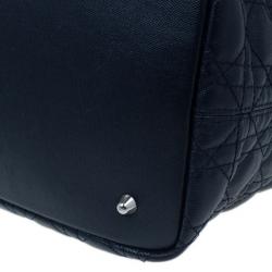 مملوكة مسبقًا حقيبة توت ديور ’باناريا’ مغطاة بالكانفاس الكحلي متوسطة