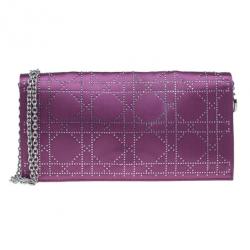 Pre Owned حقيبة كلتش ديور كاناج ساتان بنفسجي