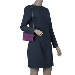 Pre Owned حقيبة كلتش ديور كاناج ساتان بنفسجي