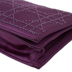 Pre Owned حقيبة كلتش ديور كاناج ساتان بنفسجي