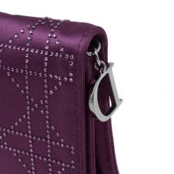 Pre Owned حقيبة كلتش ديور كاناج ساتان بنفسجي