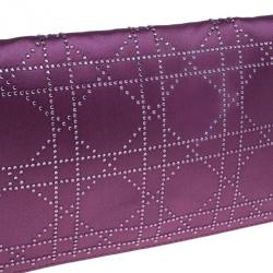 Pre Owned حقيبة كلتش ديور كاناج ساتان بنفسجي