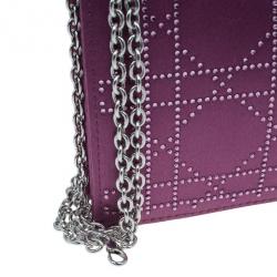 Pre Owned حقيبة كلتش ديور كاناج ساتان بنفسجي