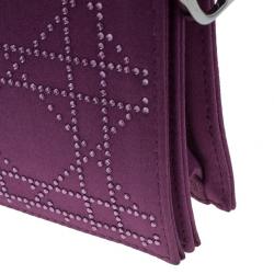 Pre Owned حقيبة كلتش ديور كاناج ساتان بنفسجي