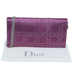 Pre Owned حقيبة كلتش ديور كاناج ساتان بنفسجي