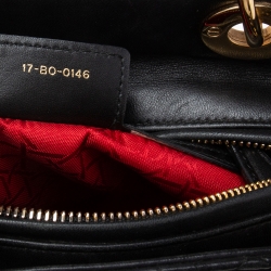 Pre Owned حقيبة يد توتس ديور ليدي ديور جلد كاناج أسود متوسطة  