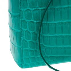 Pre Owned حقيبة توت ديور ليدي ديور خضراء جلد تمساح متوسطة