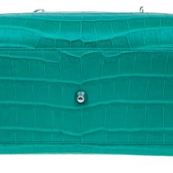 Pre Owned حقيبة توت ديور ليدي ديور خضراء جلد تمساح متوسطة