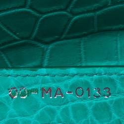 Pre Owned حقيبة توت ديور ليدي ديور خضراء جلد تمساح متوسطة