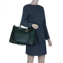 Pre Owned حقيبة توت شوبر ديور ديوريسيمو جلد أخضر كبيرة