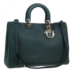 Pre Owned حقيبة توت شوبر ديور ديوريسيمو جلد أخضر كبيرة