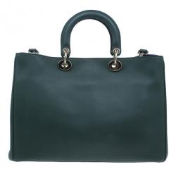 Pre Owned حقيبة توت شوبر ديور ديوريسيمو جلد أخضر كبيرة