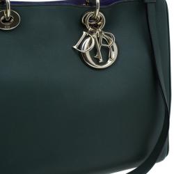 Pre Owned حقيبة توت شوبر ديور ديوريسيمو جلد أخضر كبيرة