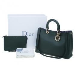 Pre Owned حقيبة توت شوبر ديور ديوريسيمو جلد أخضر كبيرة