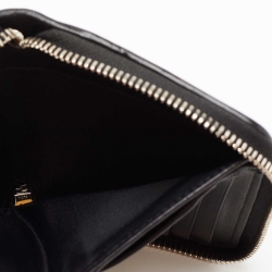 Pre Owned Dior Black Cannage Leather Lady Dior Compact Zip Around Wallet