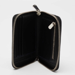Pre Owned Dior Black Cannage Leather Lady Dior Compact Zip Around Wallet