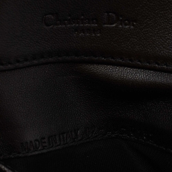 Pre Owned Dior Black Cannage Leather Lady Dior Compact Zip Around Wallet