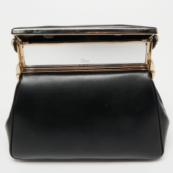 Pre Owned Dior Black Leather Babe Vanity Top Handle Bag