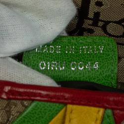 Pre Owned Dior Beige Canvas Saddle Rasta Vintage  Shoulder Bag