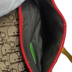 Pre Owned Dior Beige Canvas Saddle Rasta Vintage  Shoulder Bag