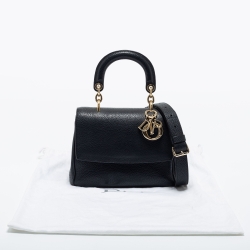 Pre Owned Dior Black Leather Mini Be Dior Top Handle Bag