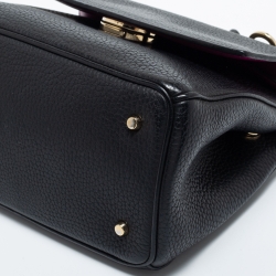 Pre Owned Dior Black Leather Mini Be Dior Top Handle Bag