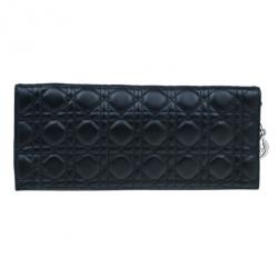 مملوكة مسبقًا Dior Black Lambskin Cannage Clutch
