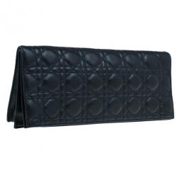 مملوكة مسبقًا Dior Black Lambskin Cannage Clutch
