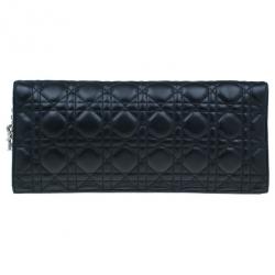 مملوكة مسبقًا Dior Black Lambskin Cannage Clutch